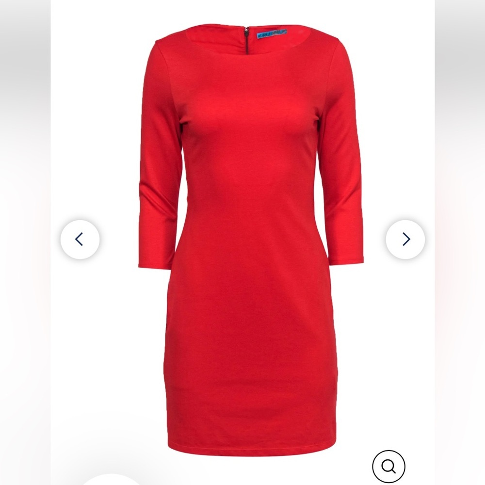Alice + Olivia Sheath Dress Women Size 0 Red‎ Open Back 3/4 Sleeve C207512351